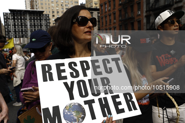 Thousands representing various groups participate in the ''End of Fossil Fuels'' protest across Midtown Manhattan on September, 17,2023 in N...