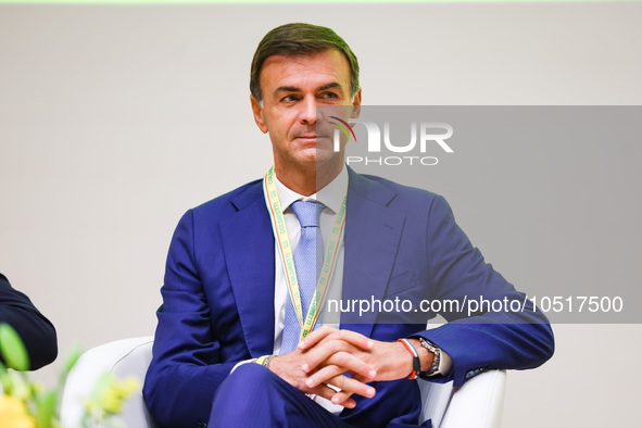 Ettore Prandini attends the regional assembly of Coldiretti at Palazzo Lombardia on September 15, 2023 in Milan, Italy 