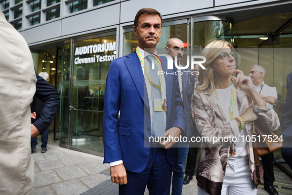 Ettore Prandini attends the regional assembly of Coldiretti at Palazzo Lombardia on September 15, 2023 in Milan, Italy 