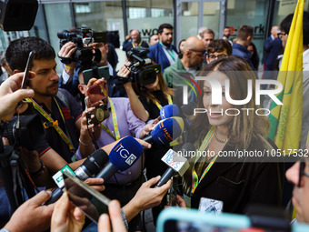 Daniela Santanche attends the regional assembly of Coldiretti at Palazzo Lombardia on September 15, 2023 in Milan, Italy (