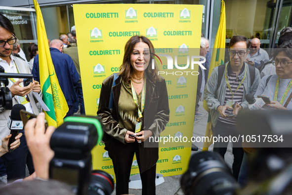 Daniela Santanche attends the regional assembly of Coldiretti at Palazzo Lombardia on September 15, 2023 in Milan, Italy 