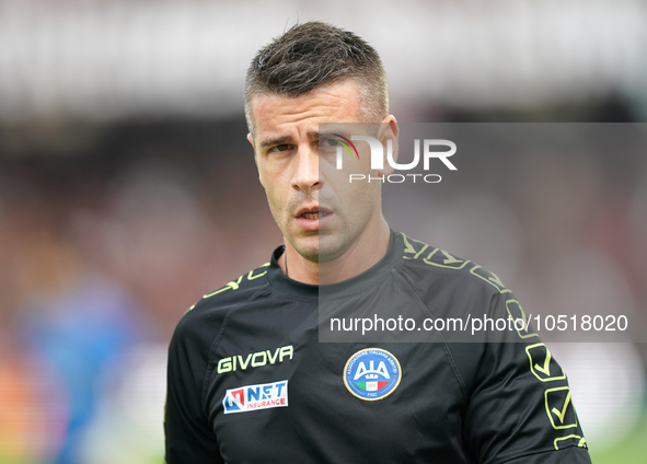 Antonio Giua, referee, during the Serie A TIM match between US Salernitana and Torino FC in Salerno, Italy, on September 18, 2023. 