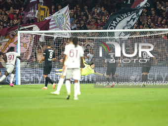 Nemanja Radonjic of Torino Fc score the goal during the Serie A TIM match between US Salernitana and Torino FC in Salerno, Italy, on Septemb...