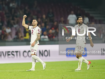 Nemanja Radonjic of Torino Fc celebrate the goal during the Serie A TIM match between US Salernitana and Torino FC in Salerno, Italy, on Sep...