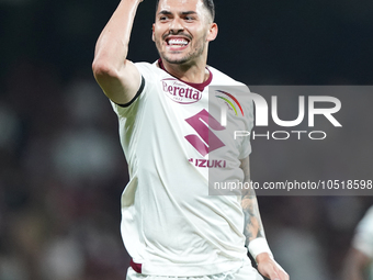 Nemanja Radonjic of Torino Fc celebrate the goal during the Serie A TIM match between US Salernitana and Torino FC in Salerno, Italy, on Sep...