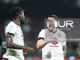 Nemanja Radonjic of Torino Fc celebrate the goal during the Serie A TIM match between US Salernitana and Torino FC in Salerno, Italy, on Sep...