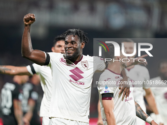 Nemanja Radonjic of Torino Fc celebrate the goal during the Serie A TIM match between US Salernitana and Torino FC in Salerno, Italy, on Sep...