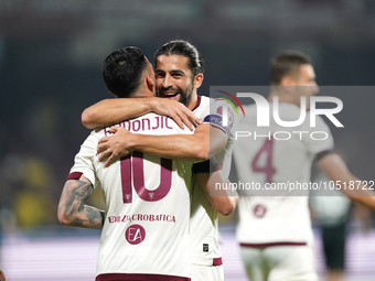 Nemanja Radonjic of Torino Fc celebrate the goal during the Serie A TIM match between US Salernitana and Torino FC in Salerno, Italy, on Sep...