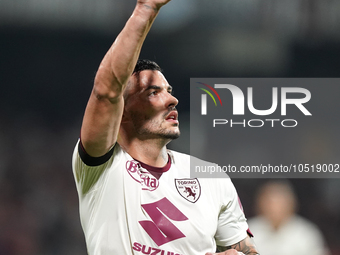 Nemanja Radonjic of Torino Fc celebrate the goal during the Serie A TIM match between US Salernitana and Torino FC in Salerno, Italy, on Sep...