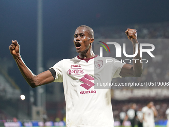 Demba Seck of Torino Fc celebrate the goal during the Serie A TIM match between US Salernitana and Torino FC in Salerno, Italy, on September...