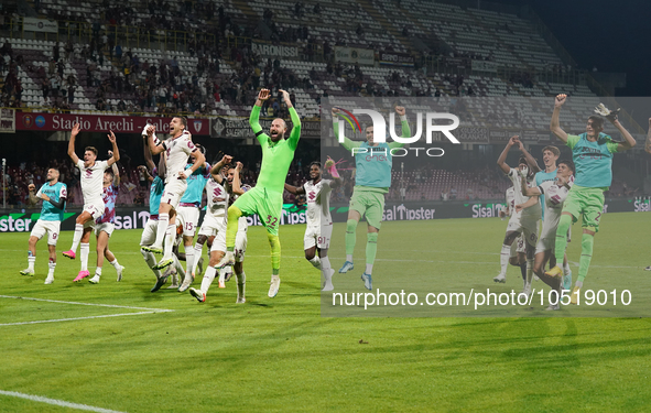 Players of Torino Fc celebrate the win during the Serie A TIM match between US Salernitana and Torino FC in Salerno, Italy, on September 18,...