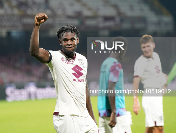 Players of Torino Fc celebrate the win during the Serie A TIM match between US Salernitana and Torino FC in Salerno, Italy, on September 18,...