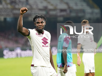 Players of Torino Fc celebrate the win during the Serie A TIM match between US Salernitana and Torino FC in Salerno, Italy, on September 18,...