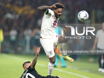 Valentino Lazaro of Torino Fc during the Serie A TIM match between US Salernitana and Torino FC in Salerno, Italy, on September 18, 2023. (