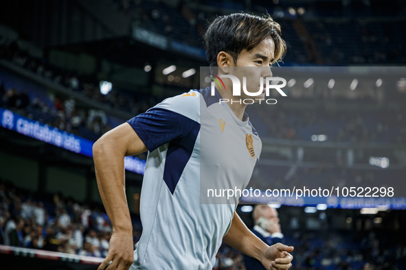 
Takefusa Kubo of Real Sociedad during the LaLiga EA Sports match between Real Madrid  and Real Sociedad at the Estadio Santiago Bernabeu on...