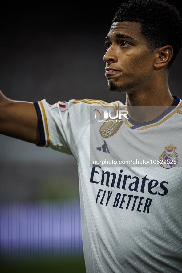 
Jude Bellingham of Real Madrid during the LaLiga EA Sports match between Real Madrid  and Real Sociedad at the Estadio Santiago Bernabeu on...