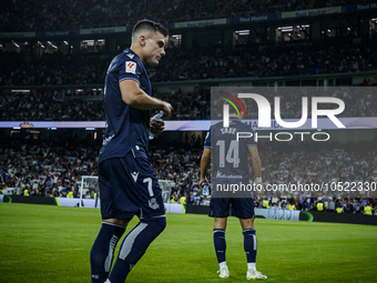 
Ander Barrenetxea of Real Sociedad during the LaLiga EA Sports match between Real Madrid  and Real Sociedad at the Estadio Santiago Bernabe...