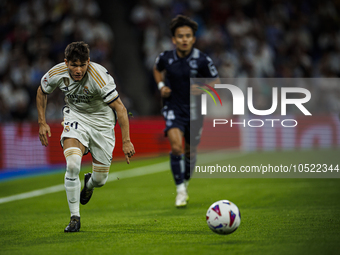 
Fran Garcia of Real Madrid during the LaLiga EA Sports match between Real Madrid  and Real Sociedad at the Estadio Santiago Bernabeu on Sep...