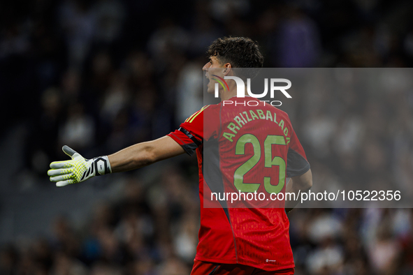 
Kepa Arrizabalaga of Real Madrid during the LaLiga EA Sports match between Real Madrid  and Real Sociedad at the Estadio Santiago Bernabeu...