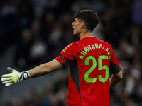 
Kepa Arrizabalaga of Real Madrid during the LaLiga EA Sports match between Real Madrid  and Real Sociedad at the Estadio Santiago Bernabeu...