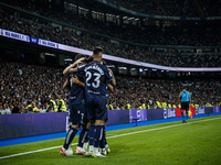 
Ander Barrenetxea of Real Sociedad celebrate a goal during the LaLiga EA Sports match between Real Madrid  and Real Sociedad at the Estadio...