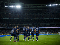 
Ander Barrenetxea of Real Sociedad celebrate a goal during the LaLiga EA Sports match between Real Madrid  and Real Sociedad at the Estadio...