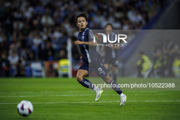 
Takefusa Kubo of Real Sociedad during the LaLiga EA Sports match between Real Madrid  and Real Sociedad at the Estadio Santiago Bernabeu on...