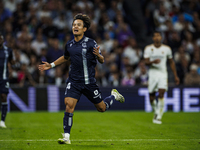 
Takefusa Kubo of Real Sociedad during the LaLiga EA Sports match between Real Madrid  and Real Sociedad at the Estadio Santiago Bernabeu on...