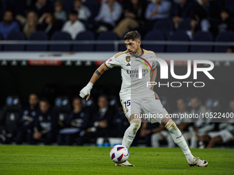 
Federico Valverde of Real Madrid during the LaLiga EA Sports match between Real Madrid  and Real Sociedad at the Estadio Santiago Bernabeu...