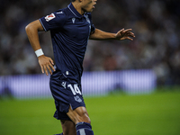 
Takefusa Kubo of Real Sociedad during the LaLiga EA Sports match between Real Madrid  and Real Sociedad at the Estadio Santiago Bernabeu on...