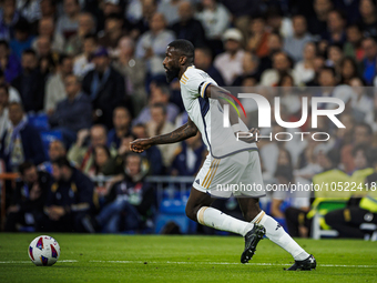 
Antonio Rudiger of Real Madrid during the LaLiga EA Sports match between Real Madrid  and Real Sociedad at the Estadio Santiago Bernabeu on...