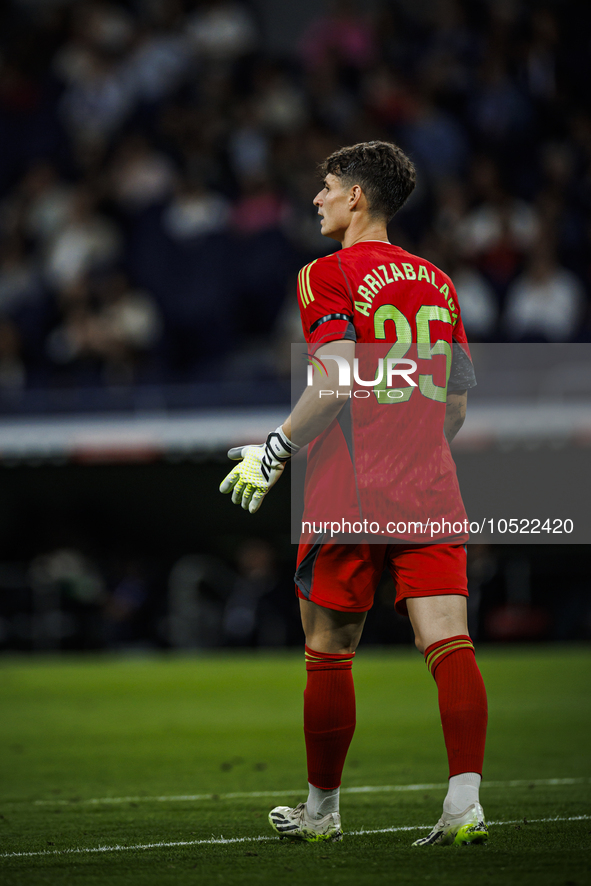 
Kepa Arrizabalaga of Real Madrid during the LaLiga EA Sports match between Real Madrid  and Real Sociedad at the Estadio Santiago Bernabeu...