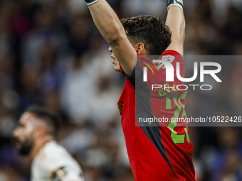 
Kepa Arrizabalaga of Real Madrid during the LaLiga EA Sports match between Real Madrid  and Real Sociedad at the Estadio Santiago Bernabeu...