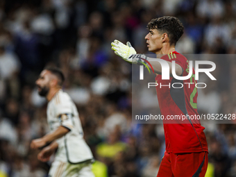 
Kepa Arrizabalaga of Real Madrid during the LaLiga EA Sports match between Real Madrid  and Real Sociedad at the Estadio Santiago Bernabeu...