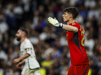 
Kepa Arrizabalaga of Real Madrid during the LaLiga EA Sports match between Real Madrid  and Real Sociedad at the Estadio Santiago Bernabeu...