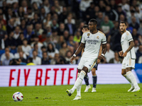 
David Alaba of Real Madrid during the LaLiga EA Sports match between Real Madrid  and Real Sociedad at the Estadio Santiago Bernabeu on Sep...