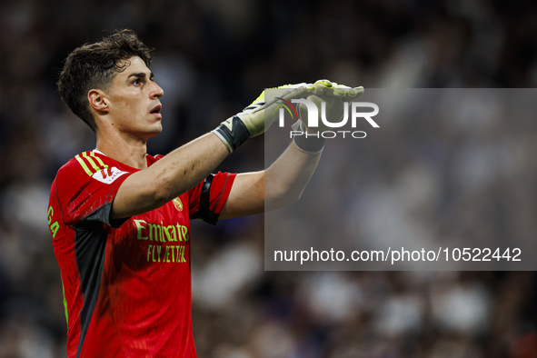 
Kepa Arrizabalaga of Real Madrid during the LaLiga EA Sports match between Real Madrid  and Real Sociedad at the Estadio Santiago Bernabeu...