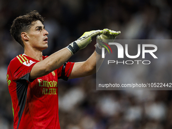 
Kepa Arrizabalaga of Real Madrid during the LaLiga EA Sports match between Real Madrid  and Real Sociedad at the Estadio Santiago Bernabeu...