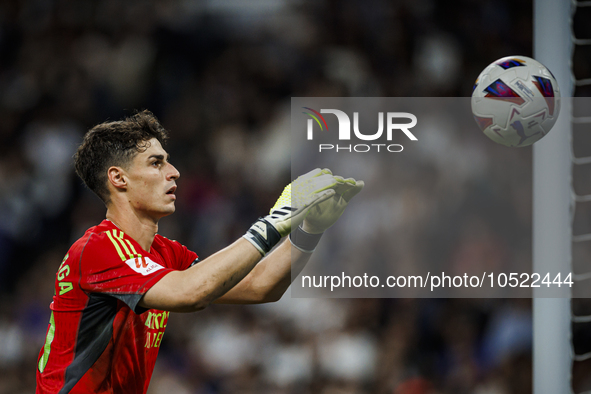 
Kepa Arrizabalaga of Real Madrid during the LaLiga EA Sports match between Real Madrid  and Real Sociedad at the Estadio Santiago Bernabeu...