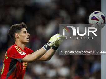 
Kepa Arrizabalaga of Real Madrid during the LaLiga EA Sports match between Real Madrid  and Real Sociedad at the Estadio Santiago Bernabeu...