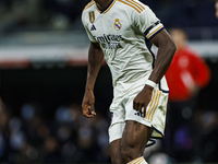 
Aurelien Tchouameni of Real Madrid during the LaLiga EA Sports match between Real Madrid  and Real Sociedad at the Estadio Santiago Bernabe...