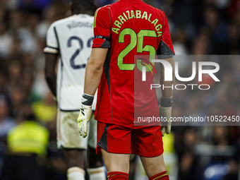 
Kepa Arrizabalaga of Real Madrid during the LaLiga EA Sports match between Real Madrid  and Real Sociedad at the Estadio Santiago Bernabeu...