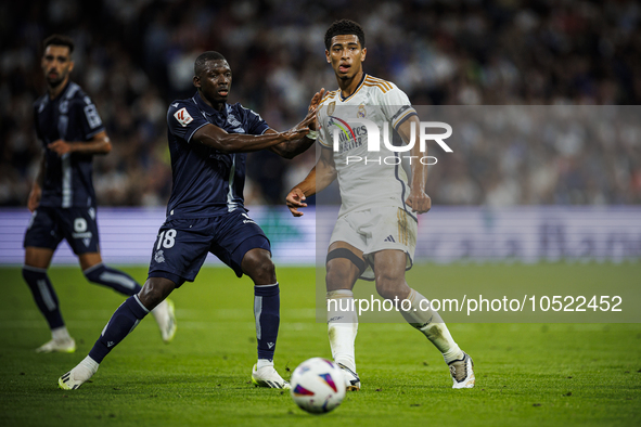 
Jude Bellingham of Real Madrid during the LaLiga EA Sports match between Real Madrid  and Real Sociedad at the Estadio Santiago Bernabeu on...