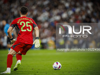 
Kepa Arrizabalaga of Real Madrid during the LaLiga EA Sports match between Real Madrid  and Real Sociedad at the Estadio Santiago Bernabeu...