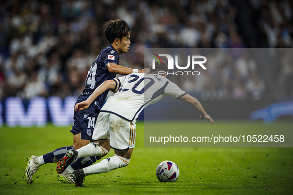 
Joselu of Real Madrid during the LaLiga EA Sports match between Real Madrid  and Real Sociedad at the Estadio Santiago Bernabeu on Septembe...