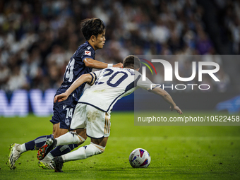 
Joselu of Real Madrid during the LaLiga EA Sports match between Real Madrid  and Real Sociedad at the Estadio Santiago Bernabeu on Septembe...