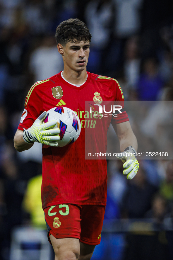 
Kepa Arrizabalaga of Real Madrid during the LaLiga EA Sports match between Real Madrid  and Real Sociedad at the Estadio Santiago Bernabeu...