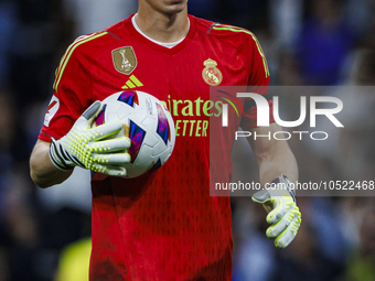 
Kepa Arrizabalaga of Real Madrid during the LaLiga EA Sports match between Real Madrid  and Real Sociedad at the Estadio Santiago Bernabeu...