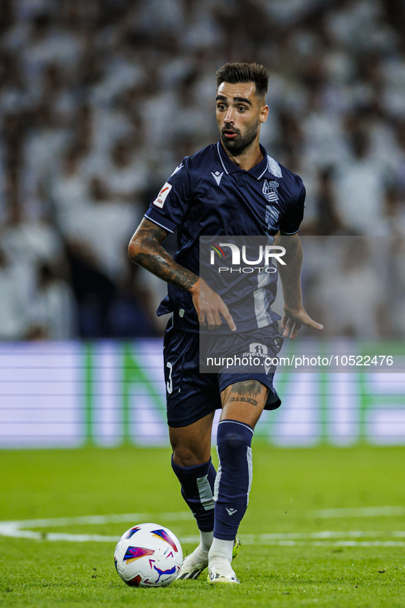 
Brais Mendez of Real Sociedad during the LaLiga EA Sports match between Real Madrid  and Real Sociedad at the Estadio Santiago Bernabeu on...