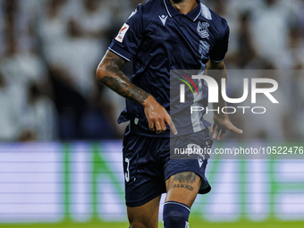 
Brais Mendez of Real Sociedad during the LaLiga EA Sports match between Real Madrid  and Real Sociedad at the Estadio Santiago Bernabeu on...